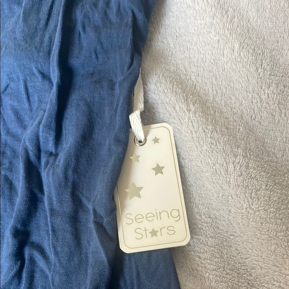 NEW Seeing Stars Navy Sleep Camisole with Eyelash Lace Detail - Picture 3 of 6